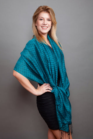 Water Shawl Jacquard Print